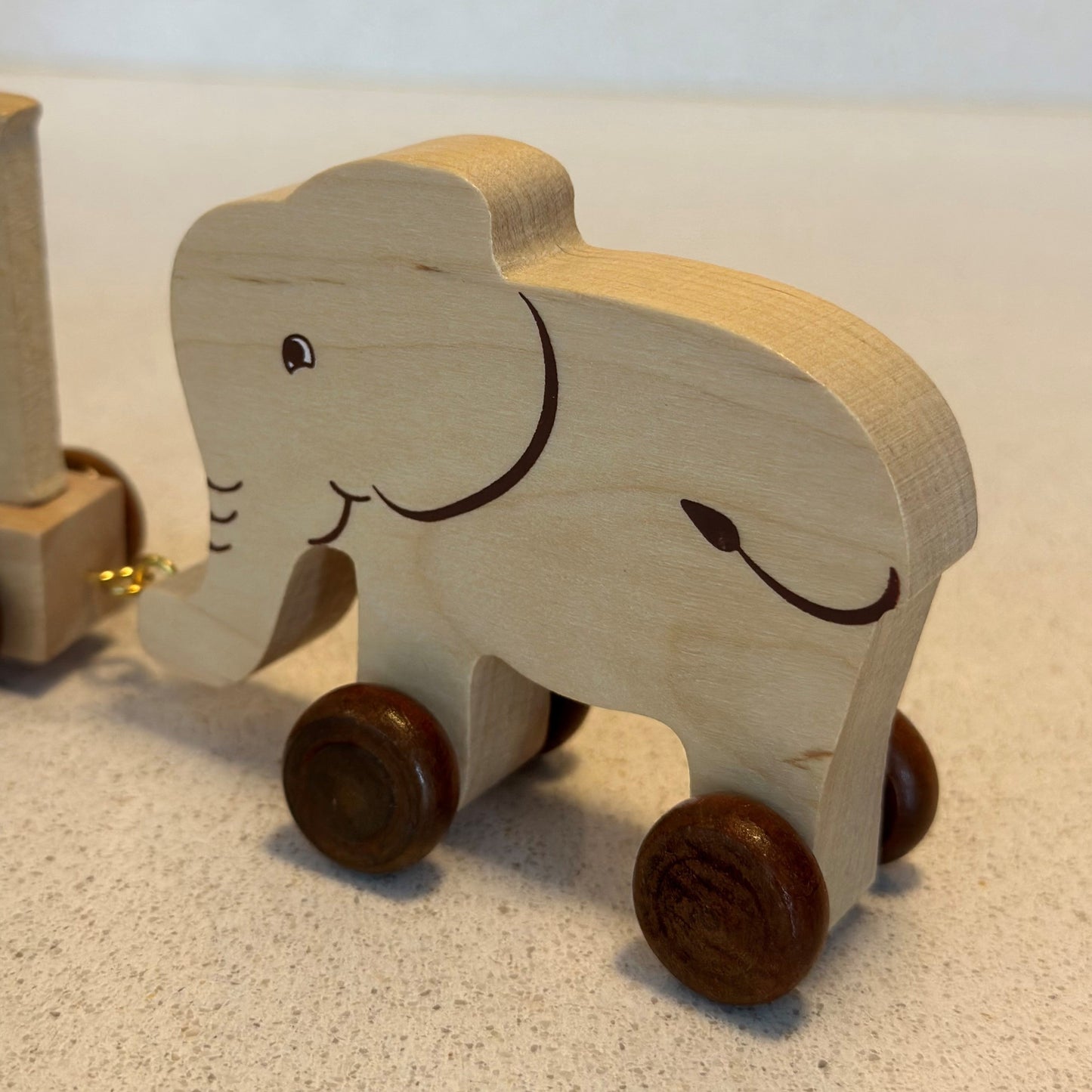 Personalised Wooden Elephant Name Train