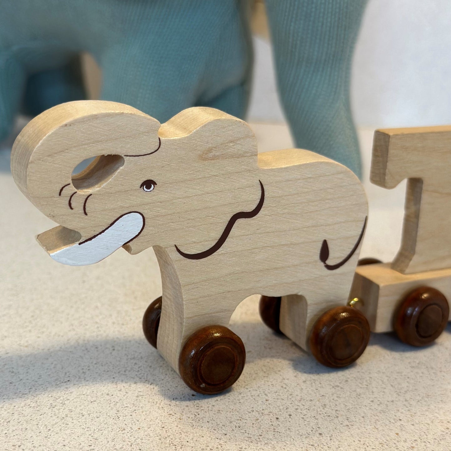 Personalised Wooden Elephant Name Train