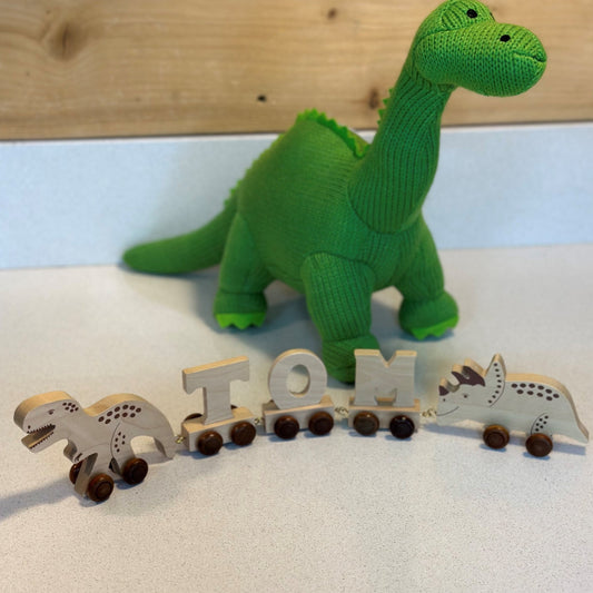 Personalised Dinosaur Wooden Name Train